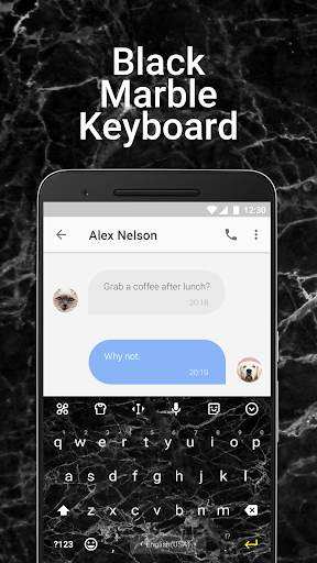 Black Marble Emoji Keyboard Theme for Facemoji screenshot 2