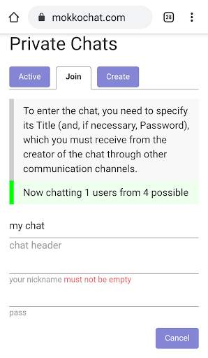 Mokkochat, private anonymous messenger screenshot 3