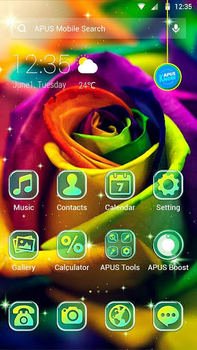 Colorful Rose APUS Launcher theme screenshot 1