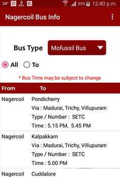 Nagercoil Bus Info screenshot 4