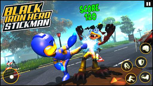 Black Iron Hero : Stickman Rope Hero fighting game screenshot 1