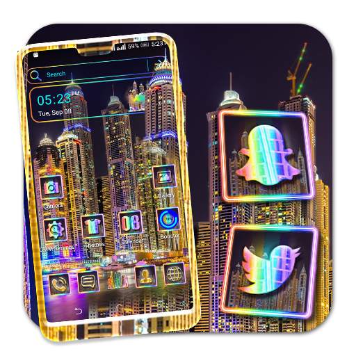 Dubai Night Skyline Theme Launcher 1.0.0
