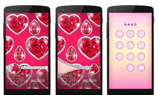 Diamond Zipper Lock Screen screenshot 1