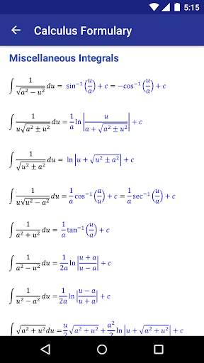 Calculus Formulary screenshot 7