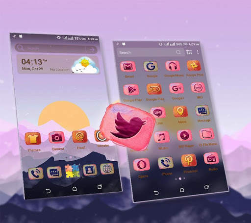 Sunset Art Launcher Theme screenshot 1