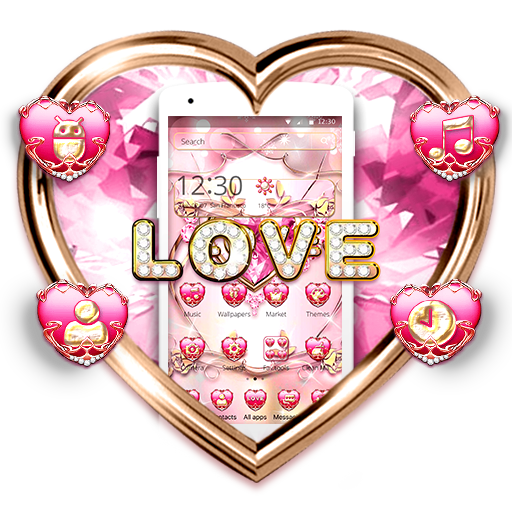 Pink Diamond Sparkle Heart Theme icon