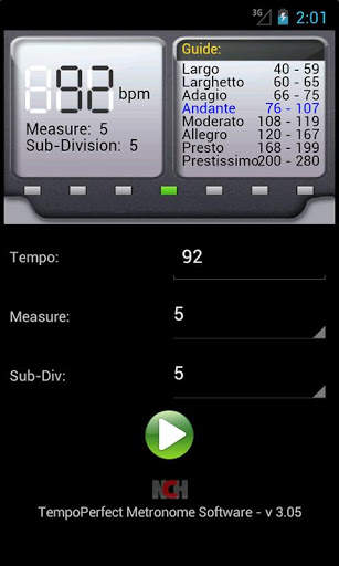 TempoPerfect Metronome Free 3 تصوير الشاشة