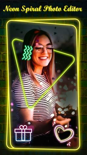 Neon Spiral Photo Editor - Light Neon Crown Camera screenshot 4