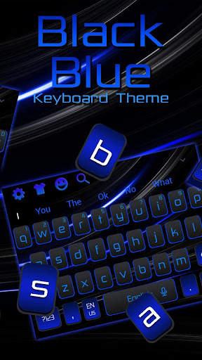 Cool Black Blue Keyboard Theme screenshot 2