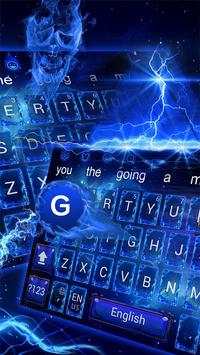Blue Fire Skull Keyboard скриншот 2