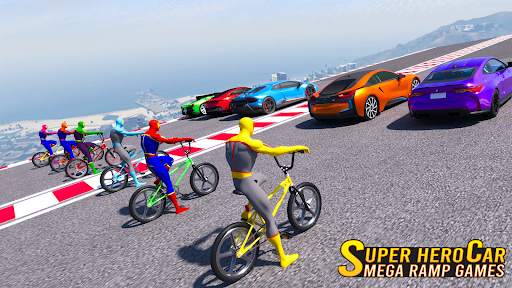 Superhero Car: Mega Ramp Games screenshot 7