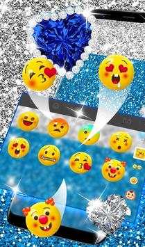 Blue Glitter Bow Keyboard Theme 5 تصوير الشاشة