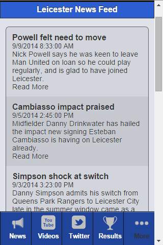 Leicester Football News screenshot 2