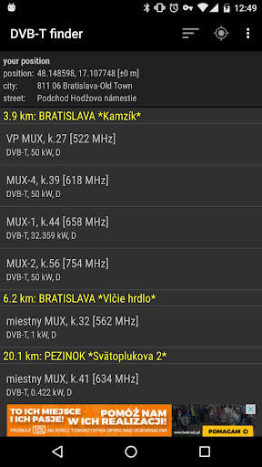 DVB-T finder screenshot 1