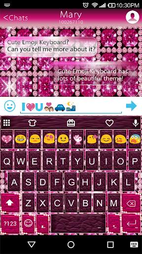 Diamond Love Emoji Keyboard Theme स्क्रीनशॉट 1