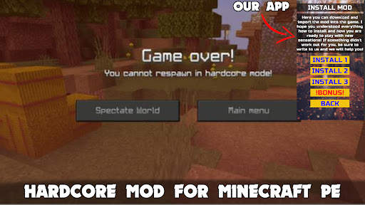 Hardcore Mod for Minecraft screenshot 1