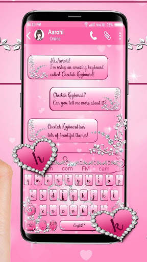 Pink Diamond Princess Keyboard Theme screenshot 2