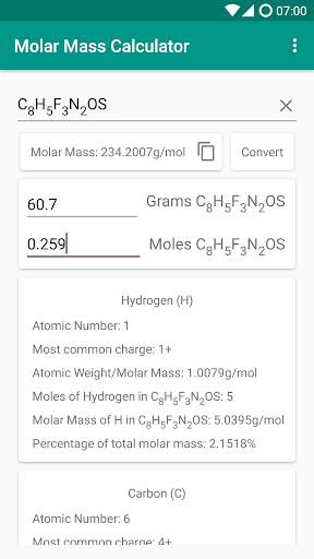 Molar Mass Calculator screenshot 3