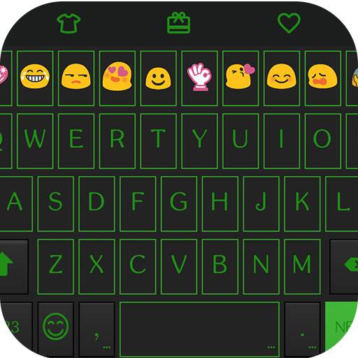 Green Neon Emoji Keyboard Skin 1.4.4