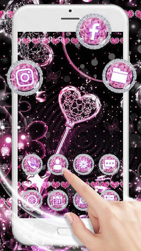 Pink Black Launcher Theme Live HD Wallpapers screenshot 1