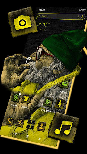 Old Man Smoking Launcher Theme screenshot 1