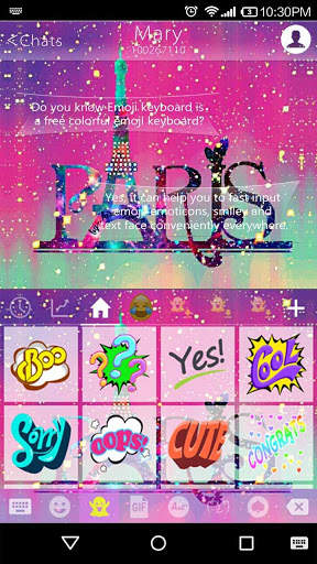 Galaxy Paris KK Emoji Keyboard for Android GO screenshot 3