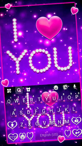 Diamond Purple Love Keyboard B screenshot 1