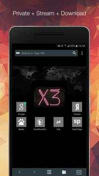 X3 Browser. Private & Download screenshot 1