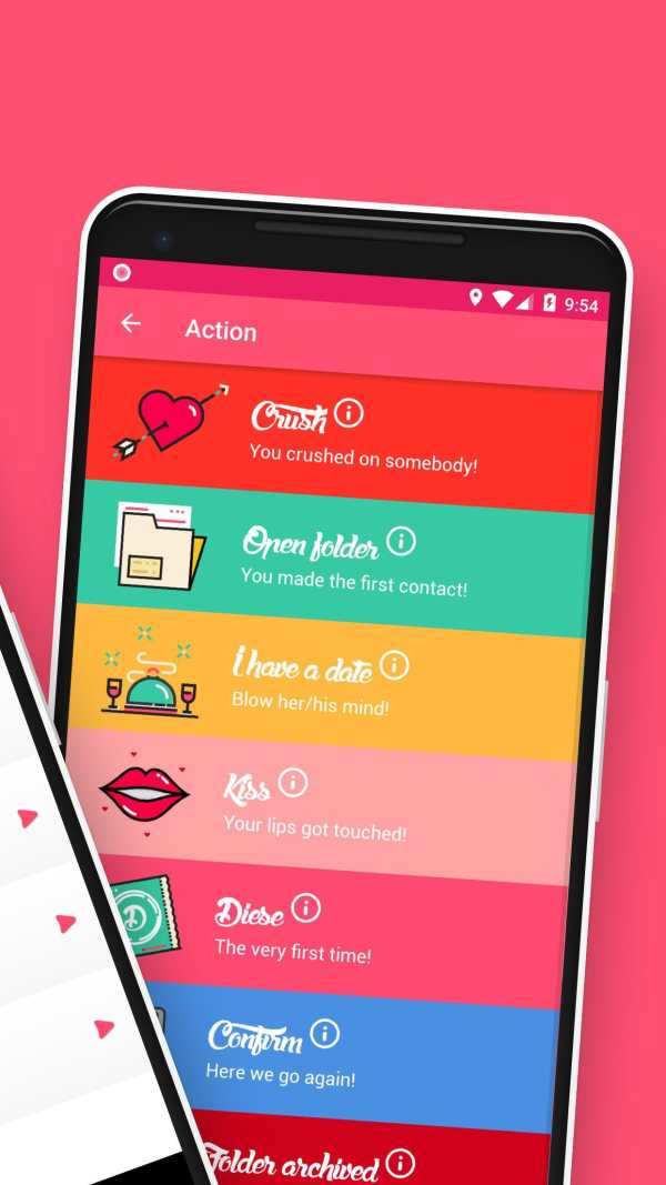 Social Love & Sex Tracker: Dieselist screenshot 6