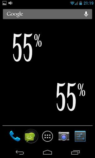Percentage battery widget screenshot 1