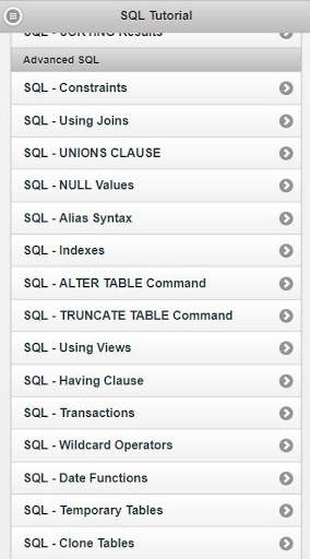 SQL Tutorials скриншот 1
