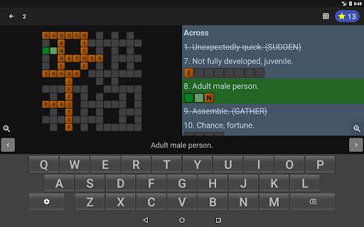 English Crossword puzzle screenshot 14