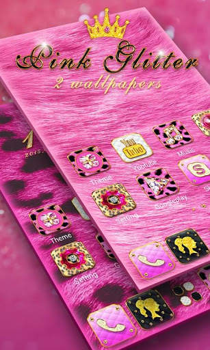 Pink Glitter GO Launcher Theme screenshot 2