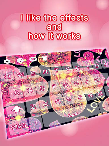 Glitter Heart Emoji Keyboard Theme screenshot 3