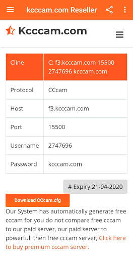 Free CCcam Server 48 Hours Generator App screenshot 4