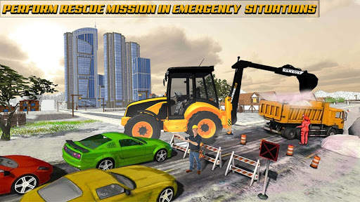 Snow Rescue Operation: Heavy Excavator Crane Sim screenshot 1