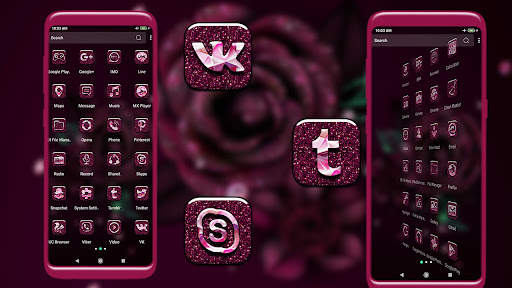 Giltter Rose Launcher Theme screenshot 2