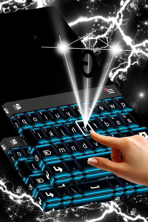 Neon Blue Keyboard Free screenshot 2