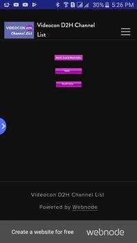 Videocon d2h Channel List screenshot 1