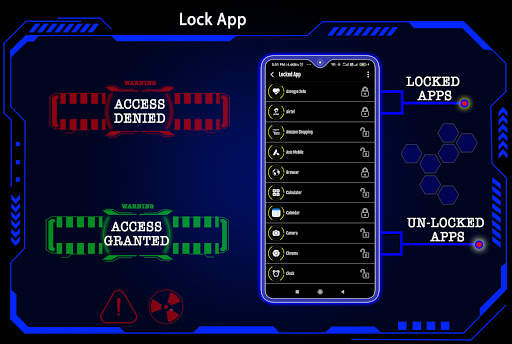 Futuristic Launcher - App lock, Hide App screenshot 5