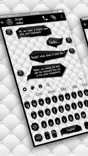 SMS Black White Keyboard screenshot 4