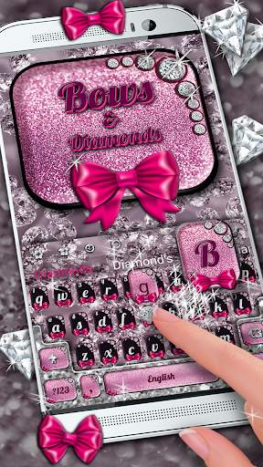Bows & Diamonds Premium Keyboard Theme स्क्रीनशॉट 1