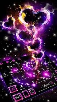 Sparkling Love Hearts Keyboard Theme screenshot 1