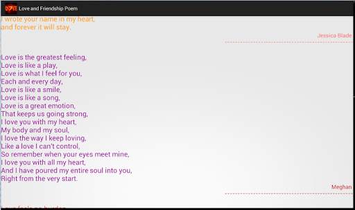 Love and Friendship Poem screenshot 3
