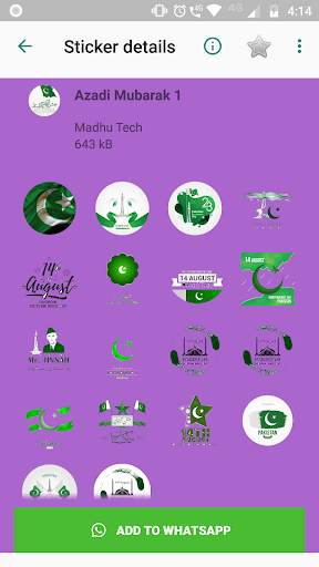 14 August Stickers For WhatsApp screenshot 1