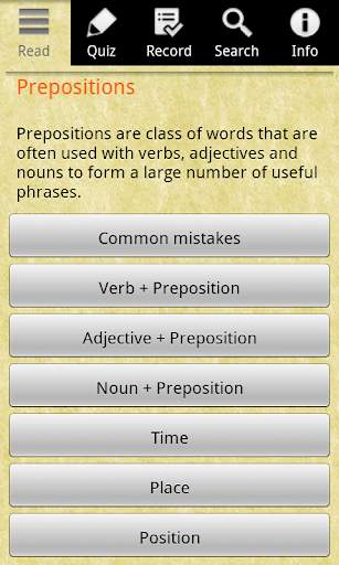 English Grammar – Preposition (free) screenshot 1