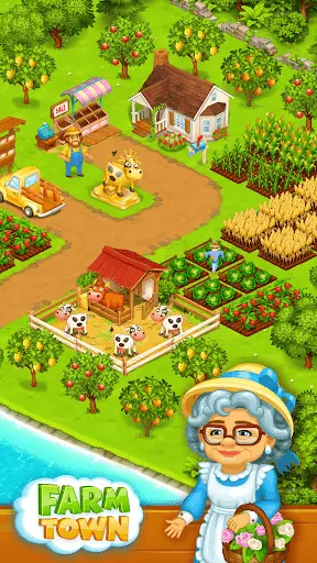 Farm Town: Happy farming Day & food farm game City screenshot 1