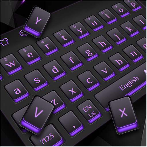 Black Purple Light Keyboard 10001004