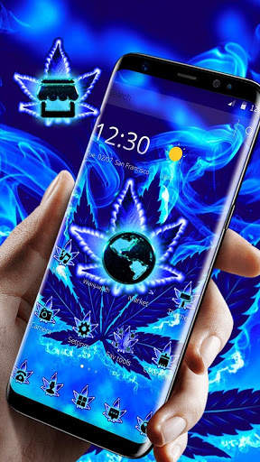 Blue Flame Weed Theme 3 تصوير الشاشة