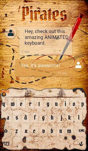 Pirates Animated Keyboard स्क्रीनशॉट 3